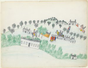 フォートシルの鉛筆とクレヨン画 作： Wo Haw